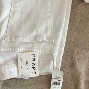 NWT $205 FRAME denim London white Le skinny de Jeanne Sz  31 mid Rise Skinny fit